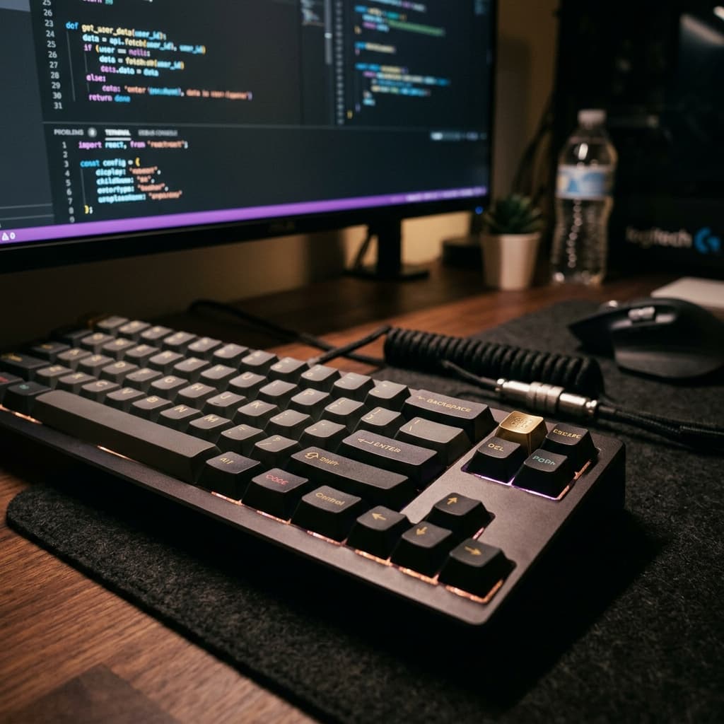 ⚡ Coding session in the zone. React 19 and Next.js 16 are absolute game changers for DX. #Coding #React