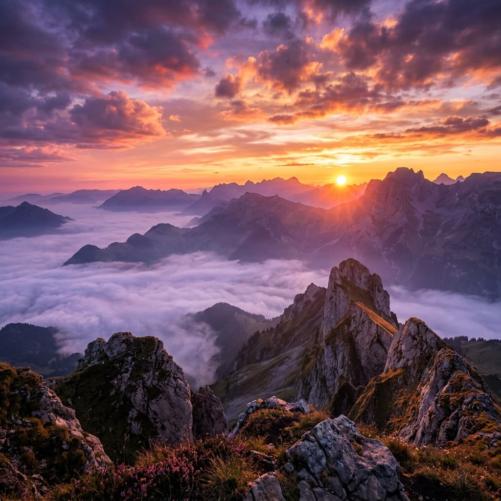 ⛰️ Caught this breathtaking sunset over the mountains today. Nature never ceases to amaze me. #Nature #Photography